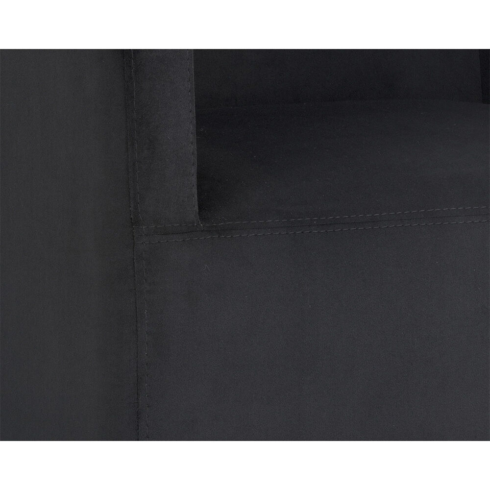 Zane Abbington Black Wheeled Dining Armchair, Wheeled